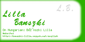 lilla banszki business card